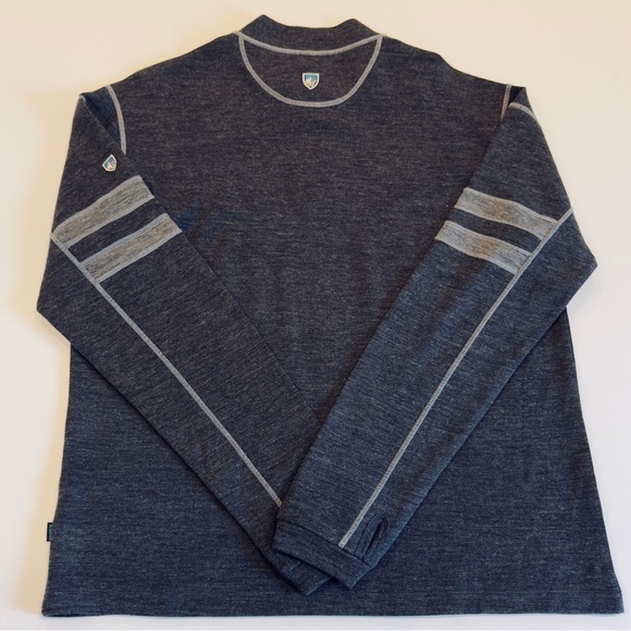 Kuhl Team Merino 1/4 Zip Pullover Mens XL Gray 100% Aeroknit Merino Wool NWOT - Picture 5 of 14